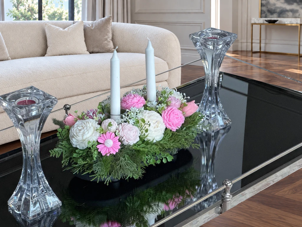 17-Flower Candle Arrangement with Glass Holders