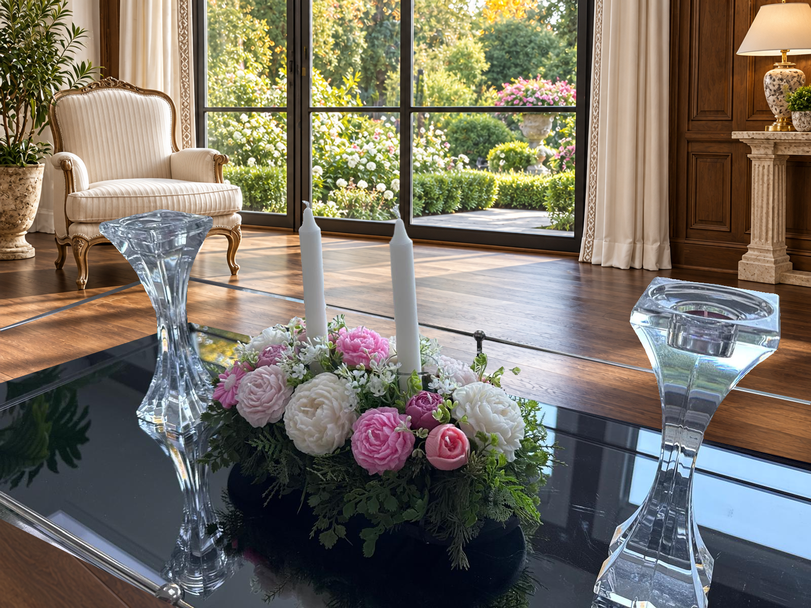 17-Flower Candle Arrangement with Glass Holders — view 41