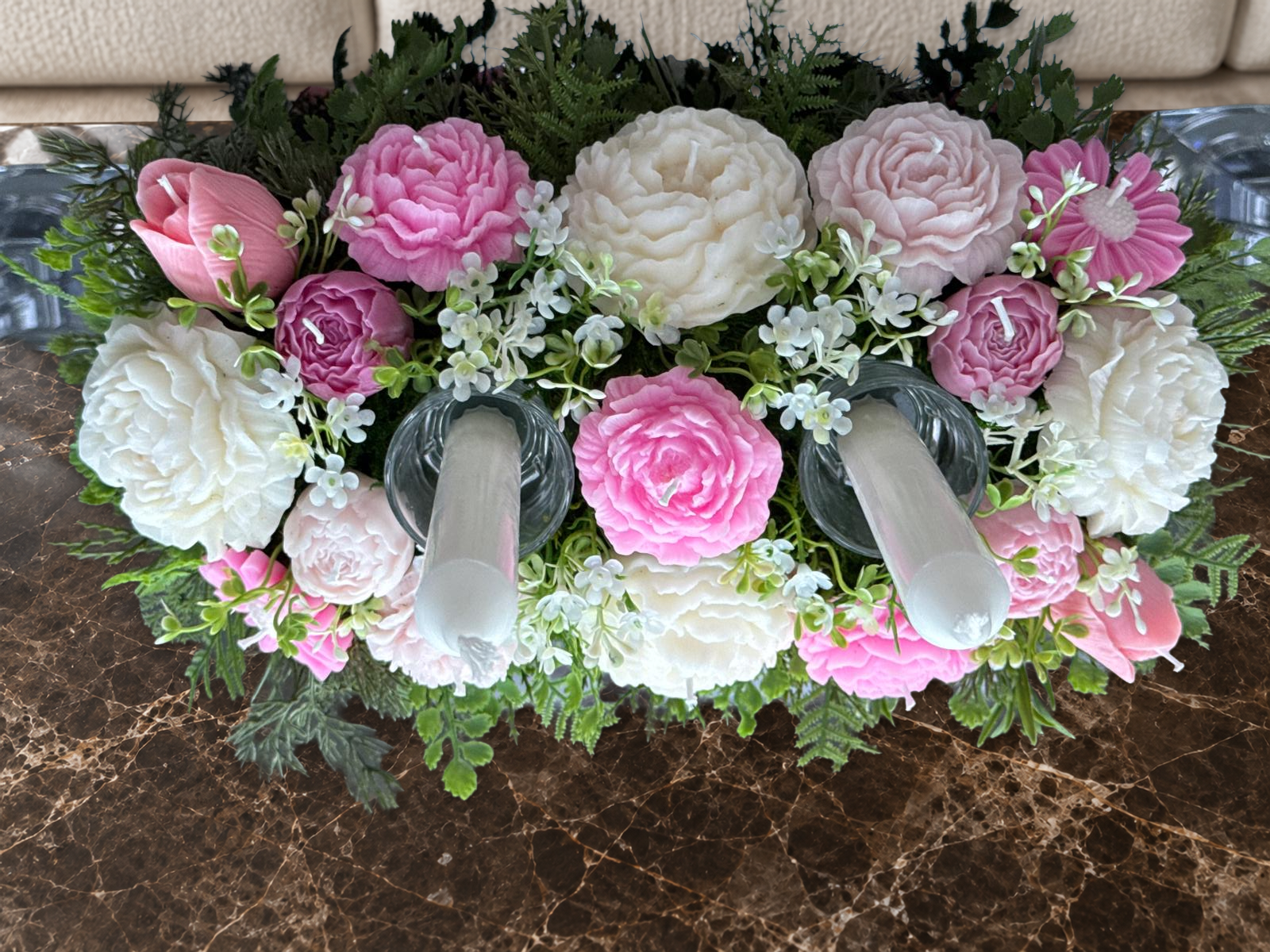 17-Flower Candle Arrangement with Glass Holders — view 42