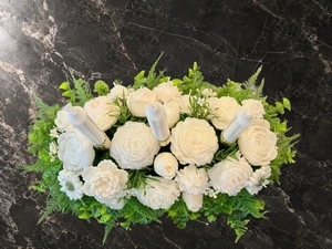 Elegant White Floral Candle Centerpiece — 22 Flowers — view 62