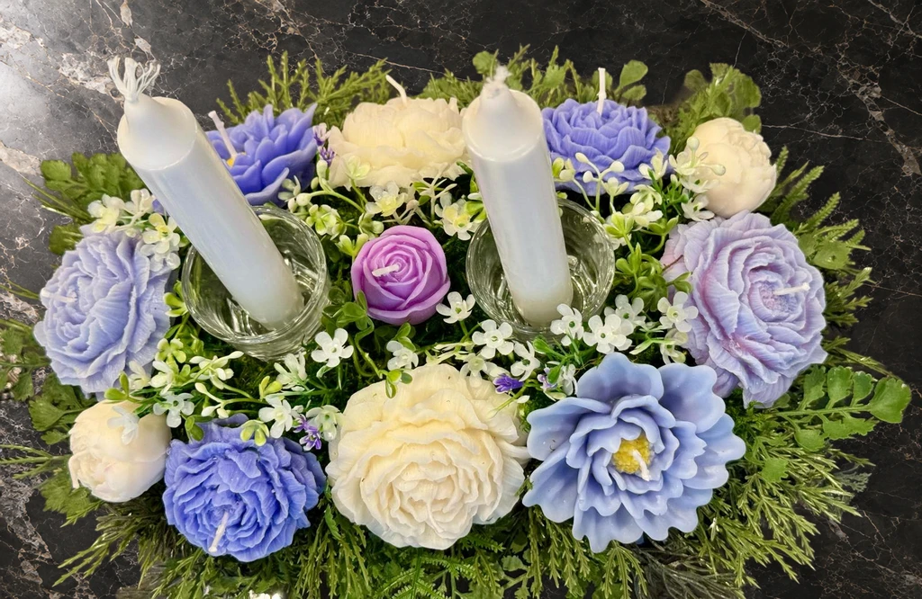 Elegant Floral Candle Centerpiece